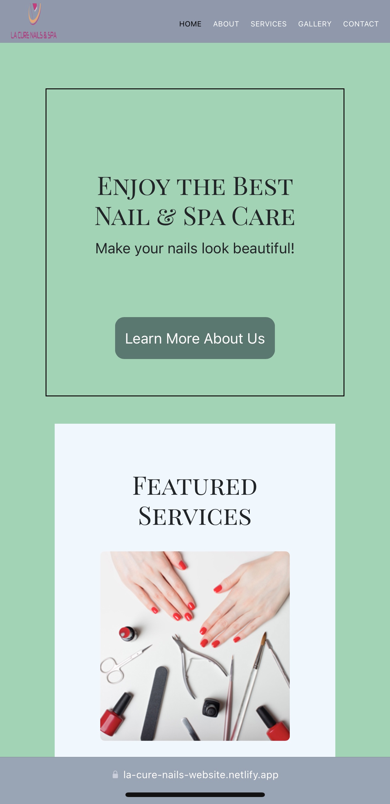 LA Cure Nails & Spa Website